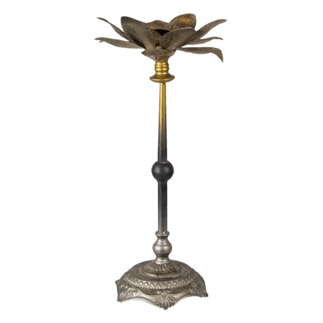 Wysoki Świecznik Metalowy z Liścmi E Clayre & Eef