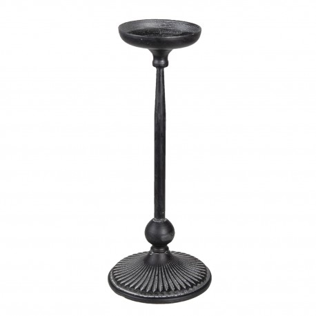 Wysoki Świecznik Metalowy Czarny J Clayre & Eef