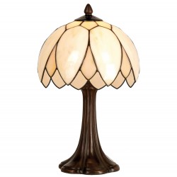 Lampa Stołowa Tiffany Brązowo-Kremowa A Clayre & Eef