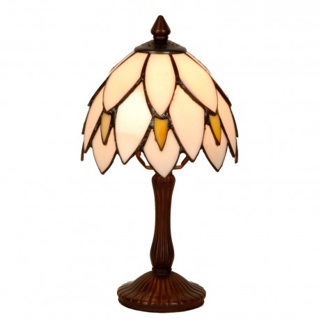 Lampa Stołowa Tiffany Brązowo-Kremowa C Clayre & Eef