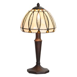 Lampa Stołowa Tiffany Brązowo-Kremowa E Clayre & Eef