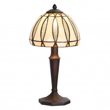 Lampa Stołowa Tiffany Brązowo-Kremowa E Clayre & Eef