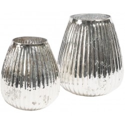 Szklany Lampion Belldeco Srebrny 2