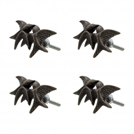 Ozdobne Gałki Do Mebli Jaskółki 4szt. Clayre & Eef