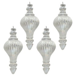 Szklane Bombki Srebrne C 4 szt. Clayre & Eef