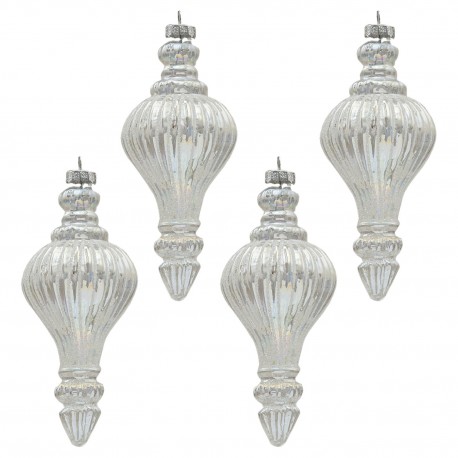 Szklane Bombki Srebrne C 4 szt. Clayre & Eef