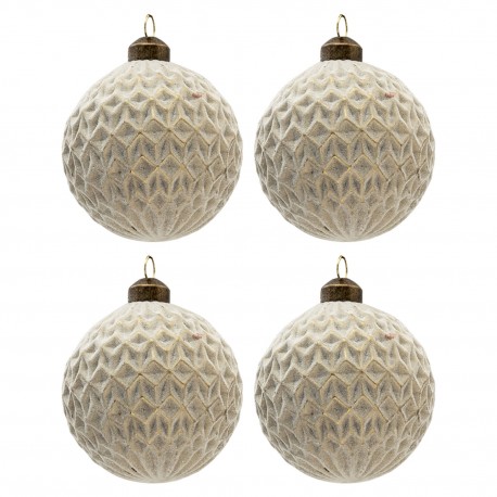 Szklane Bombki Złote E 4 szt. Clayre & Eef