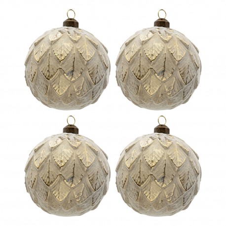 Szklane Bombki Złote J 4 szt. Clayre & Eef