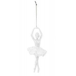 Zawieszki Na Choinkę Białe Brokatowe Trombka B