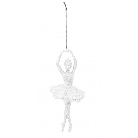 Zawieszki Na Choinkę Białe Brokatowe Trombka B