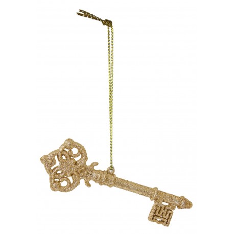 Zawieszki Na Choinkę Białe Brokatowe Klucz