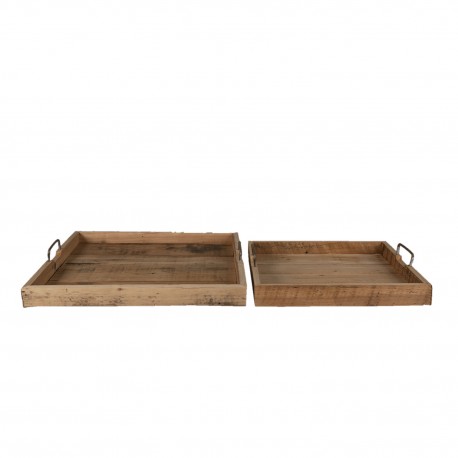 Duże Tace Drewniane 2 szt. B Clayre & Eef