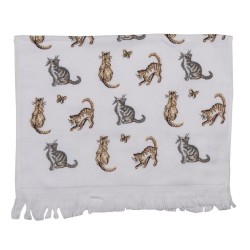 Ręcznik Do Rąk w Stylu Prowansalskim z Kotami i Motylami B Clayre & Eef