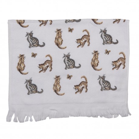 Ręcznik Do Rąk w Stylu Prowansalskim z Kotami i Motylami B Clayre & Eef