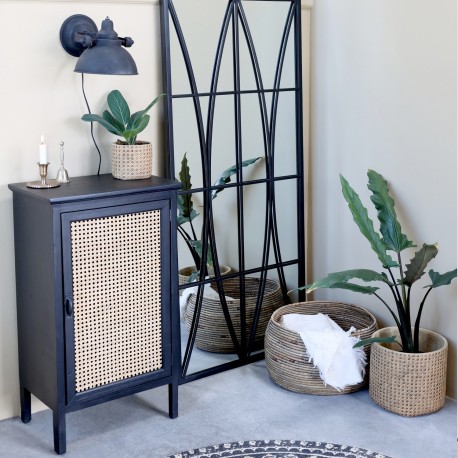 Szafka Industrialna Chic Antique z Falowanym Szkłem