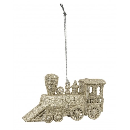 Zawieszka Na Choinkę Szampańska Brokatowa Lokomotywa