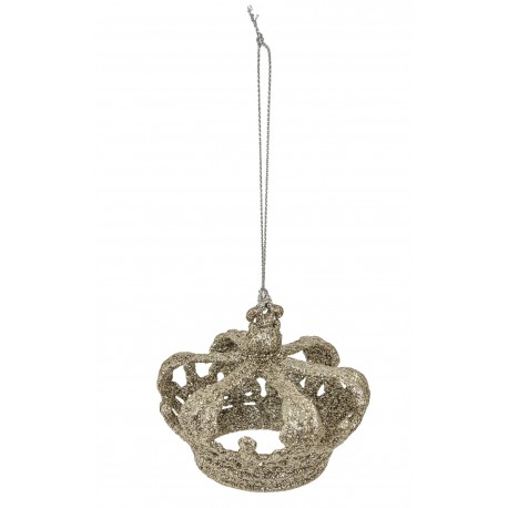 Zawieszka Na Choinkę Złota Brokatowa Korona