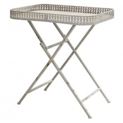 Metalowy Stolik Taca Chic Antique Kremowy