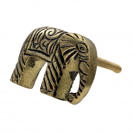 Oto gałka meblowa słoń z wzorami etnicznymi - doskonała zarówno do mebli z metalu jak i z drewna.