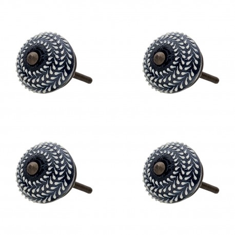 Ozdobne Gałki Do Mebli We Wzorki 4 szt. E Clayre & Eef