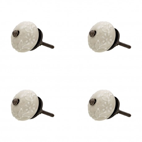 Ozdobne Gałki Do Mebli w Kwiaty 4 szt. B Clayre & Eef