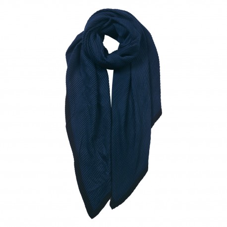 Granatowy Szal Prążkowany Clayre & Eef
