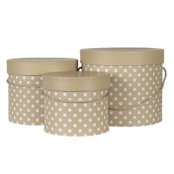 Okrągłe Pudełka w Kropki 3 szt. D Clayre & Eef