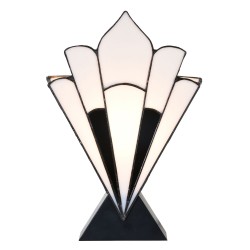 Lampa Stołowa Tiffany Biało-Czarna Clayre & Eef