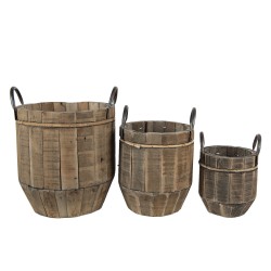 Drewniane Osłonki Na Doniczki 3 szt. Clayre & Eef