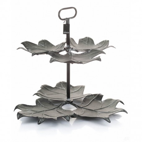 Metalowa Patera Liście Aluro Piętrowa S