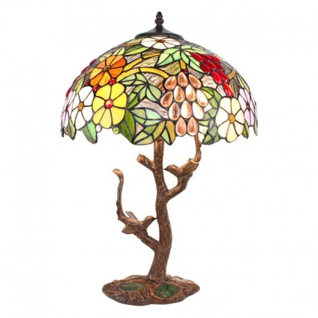 Lampa Stołowa Tiffany Duża Kolorowa A Clayre & Eef