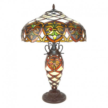 Lampa Stołowa Tiffany Duża Kolorowa E Clayre & Eef