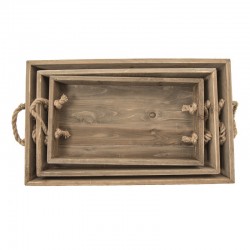 Duże Tace Drewniane 3 szt. Clayre & Eef