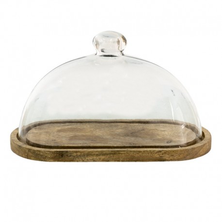 Drewniana Taca Ze Szklanym Kloszem B Clayre & Eef