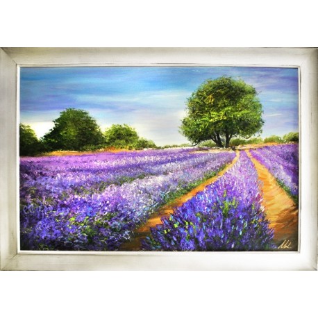 Duży Obraz Prowansalski z Polami Lawendy A
