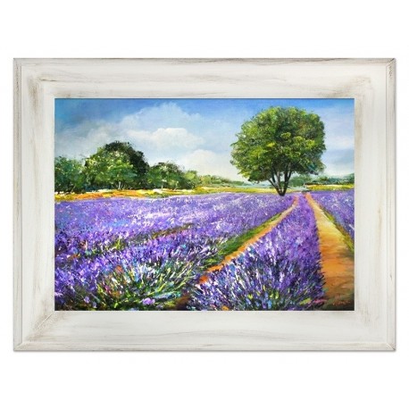 Duży Obraz Prowansalski z Polami Lawendy F