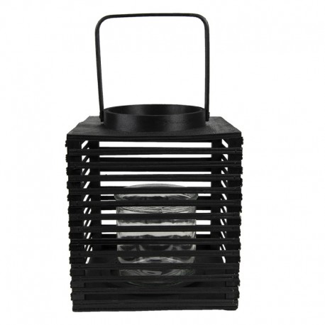 Lampion Boho Bambusowy Czarny F Clayre & Eef
