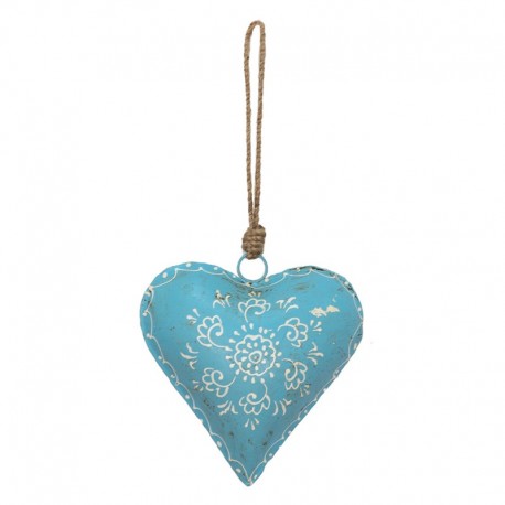 Zawieszka Serce Metalowe Duże Niebieskie B Clayre & Eef