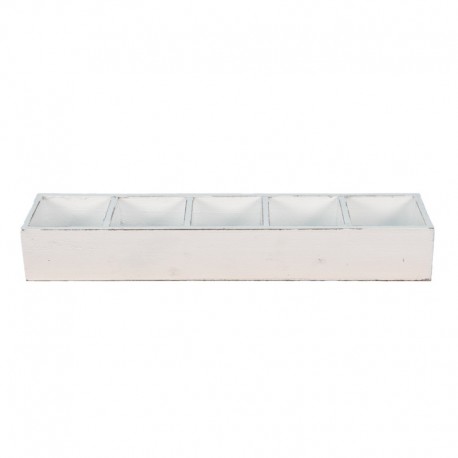 Drewniany Pojemnik z Przegródkami Biały Clayre & Eef