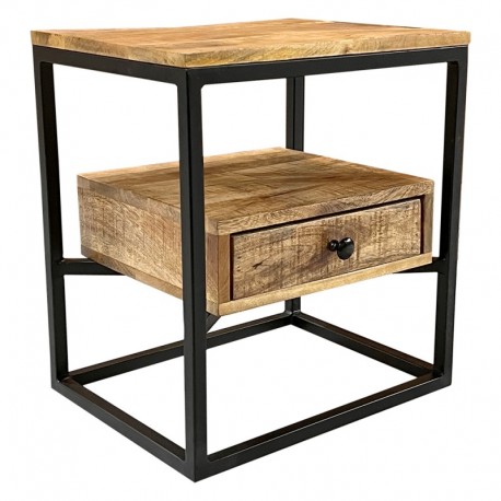 Stolik Nocny Loft z Drewna Mango Clayre & Eef