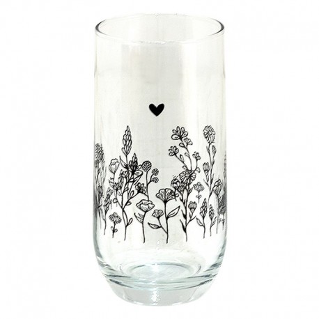 Szklanki w Stylu Prowansalskim w Czarne Kwiaty A Clayre & Eef