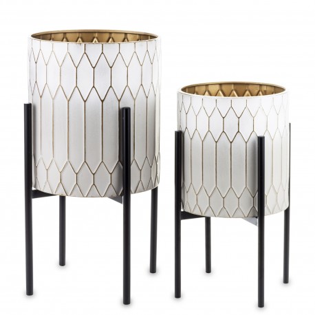 Metalowe Kwietniki we Wzory 2 szt. A