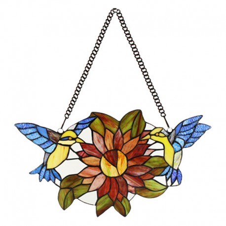 Dekoracja Ścienna Szklana Tiffany Ptaki Clayre & Eef