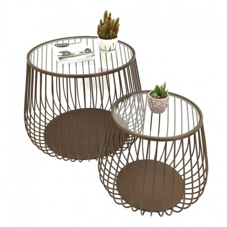 Stoliki Kawowe Ze Szklanym Blatem 2 szt. C Clayre & Eef