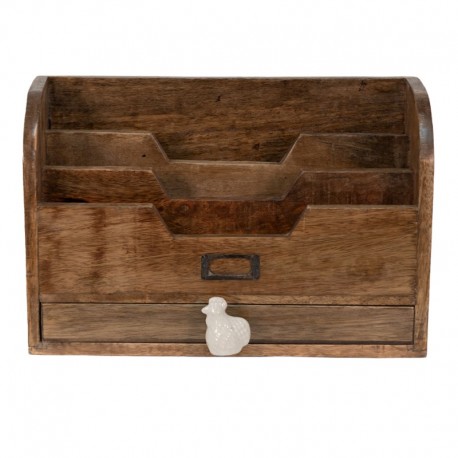 Organizer Na Listy Drewniany Clayre & Eef