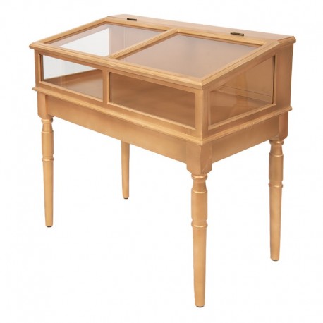 Konsola Ze Szklaną Gablotą Złota Clayre & Eef