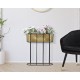 Metalowy Kwietnik Czarno-Złoty Owalny Mauro Ferretti
