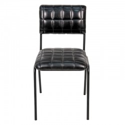 Skórzane Krzesła Czarne Clayre & Eef