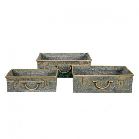 Metalowe Osłonki Na Kwiaty Walizki 3 szt. Clayre & Eef