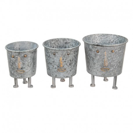 Metalowe Osłonki Na Kwiaty Buzie 3 szt. Clayre & Eef